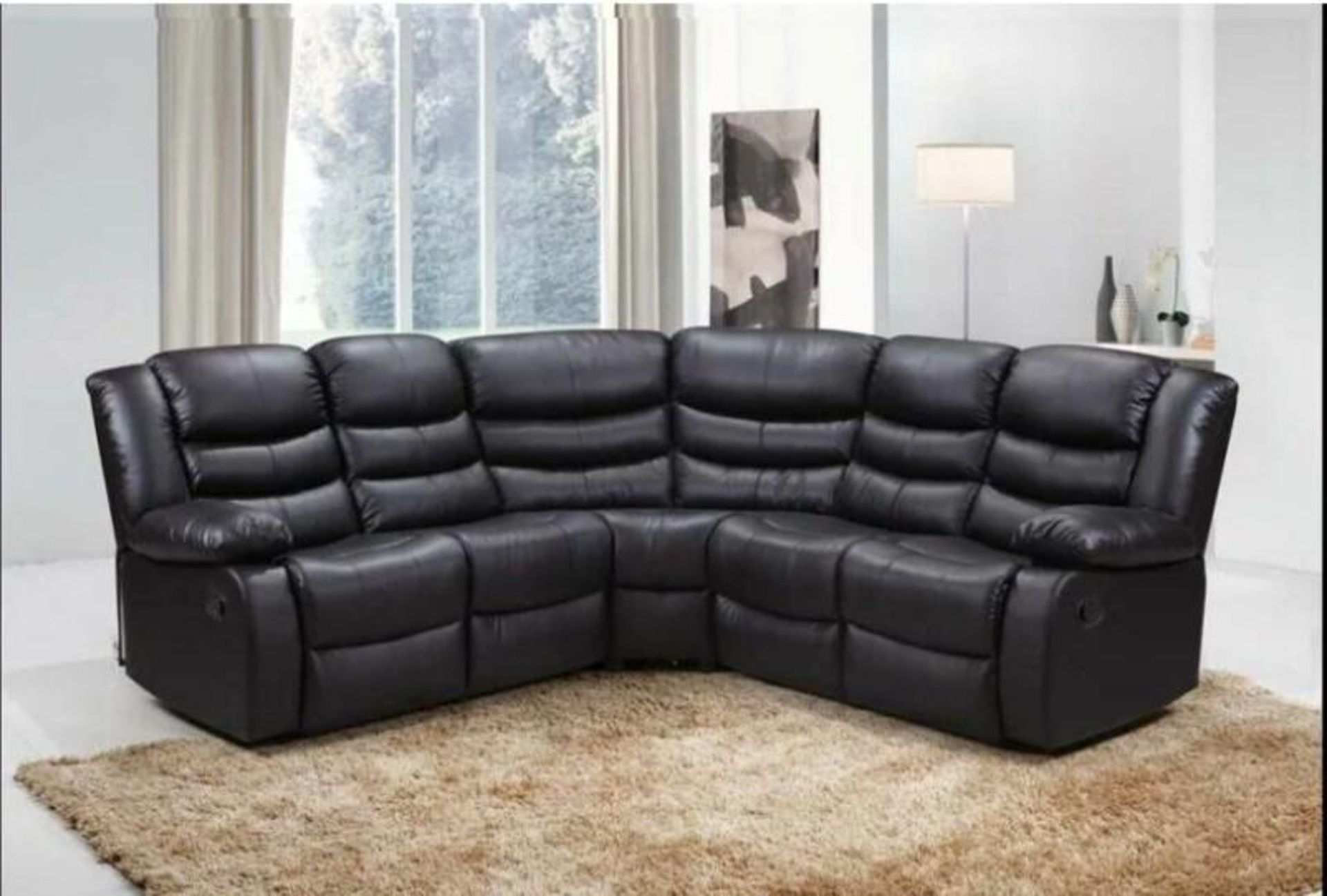 BRAND NEW & BOXED Malaga manual reclining leather corner sofa. RRP: £1,899 - Bild 2 aus 8
