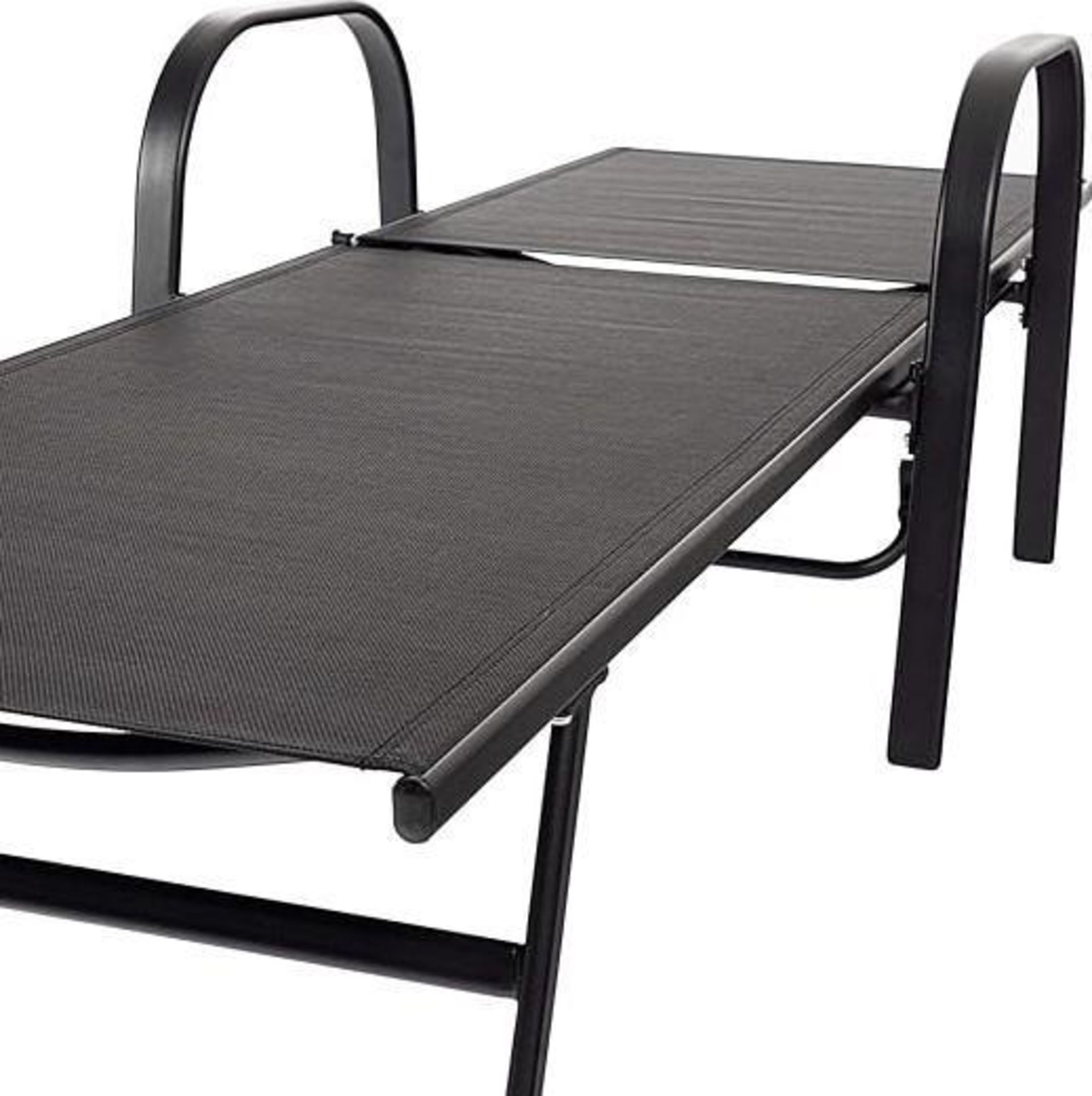 BRAND NEW & BOXED Adjustable Reclining Outdoor Patio Sun Lounger in Black - Image 6 of 6