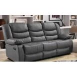 BRAND NEW & BOXED Malaga leather 3 seater manual recliner suite.