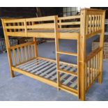 *BRAND NEW TRADE LOT* 5 X 2 sleeper Wooden bunk bed in honey complete with 2 x mattresses.