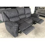 BRAND NEW Boston 3 + 2 + 1 seater fabric manual recliner suite in elephant grey. RRP: £2400