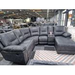 BRAND NEW & BOXED Sara electric reclining leather corner chaise sofa in Elephant Grey. (LHF)