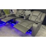 Brand new & Boxed Bentley 3 + 2 seater electric reclining sofas in Grey Leather.