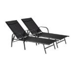 BRAND NEW & BOXED TRADE LOT - 2 X Adjustable Reclining Outdoor Patio Sun Lounger in Black
