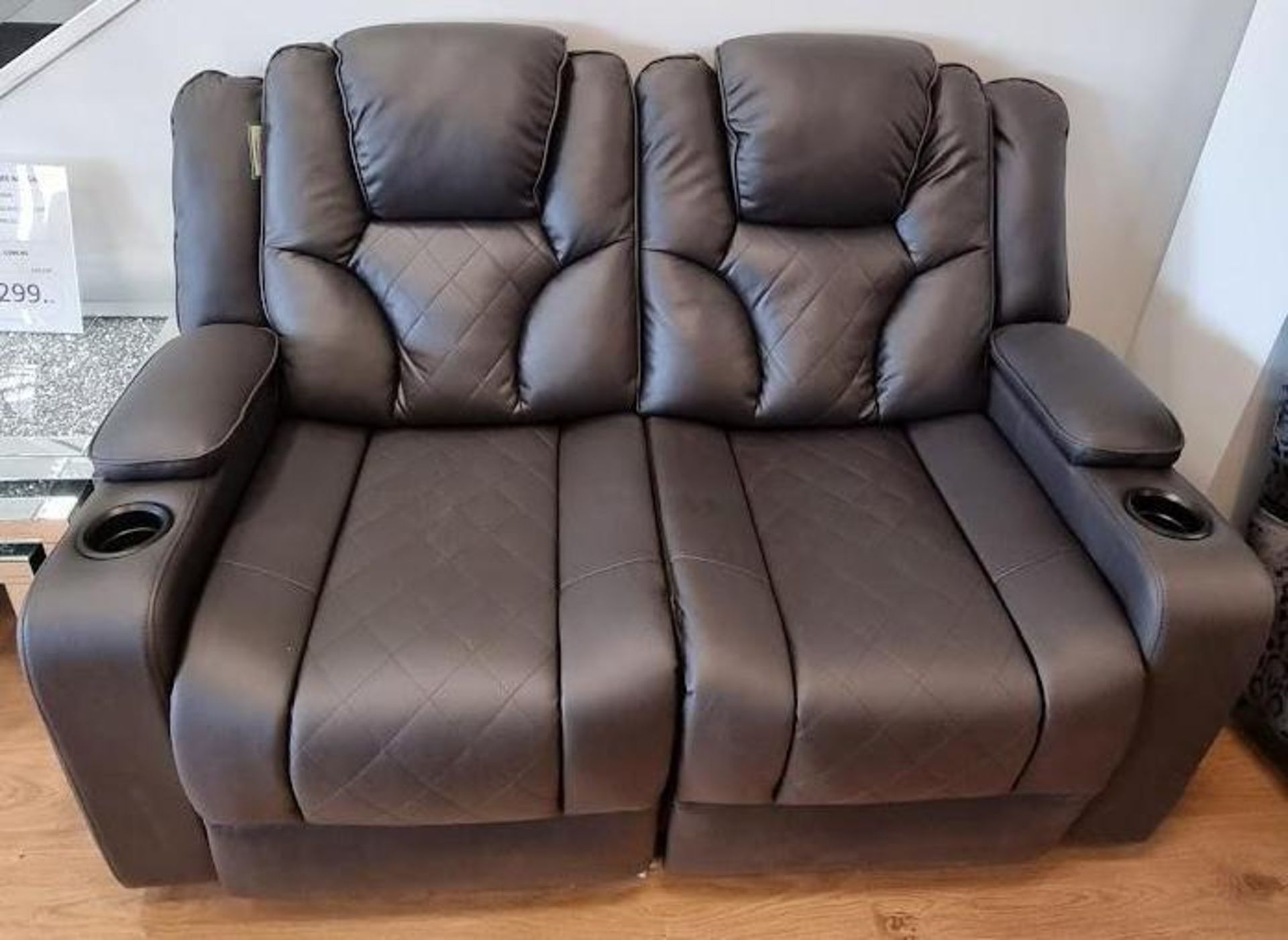 *BRAND NEW & BOXED* Enzo cinema 3 + 2 seater sofa with floor led lights, Cup holders - Image 4 of 8