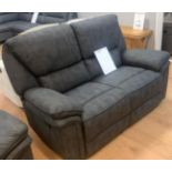 BRAND NEW Boston 2 + 1 + 1 seater fabric manual recliner suite in elephant grey. RRP: £1800