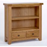 BRAND NEW & BOXED Devon oak low bookcase 2 drawer