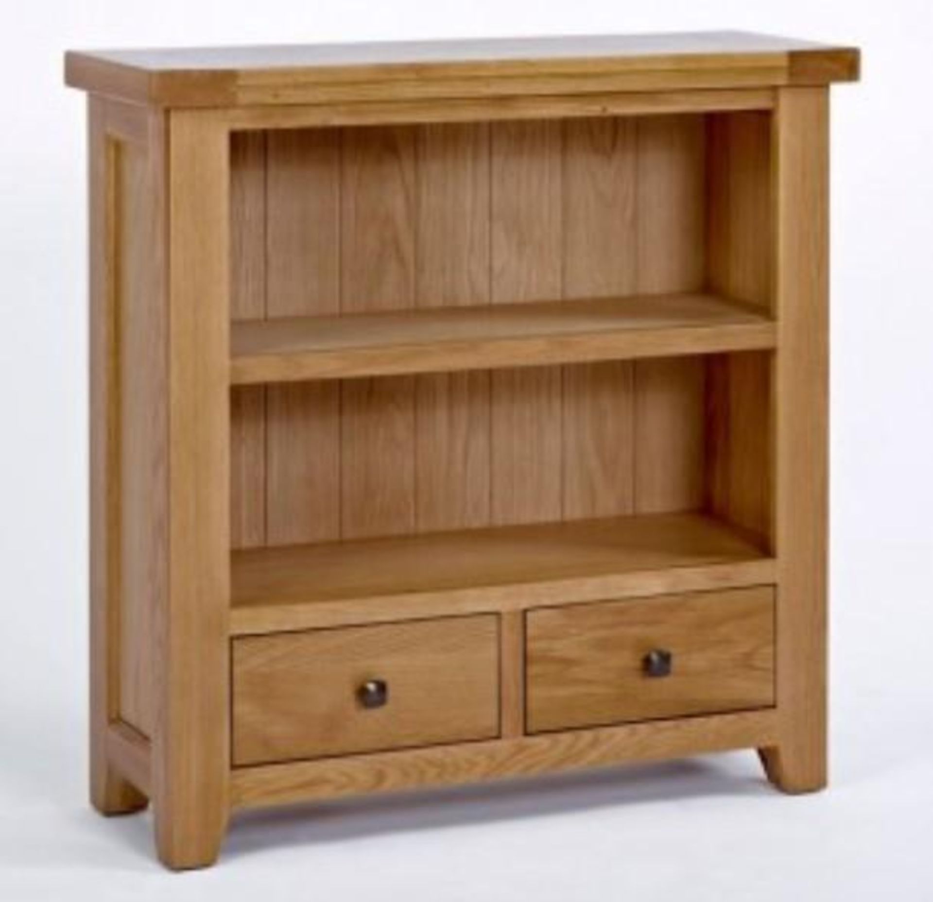 BRAND NEW & BOXED Devon oak low bookcase 2 drawer