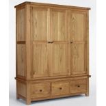 BRAND NEW & BOXED Devon oak triple robe 3 door