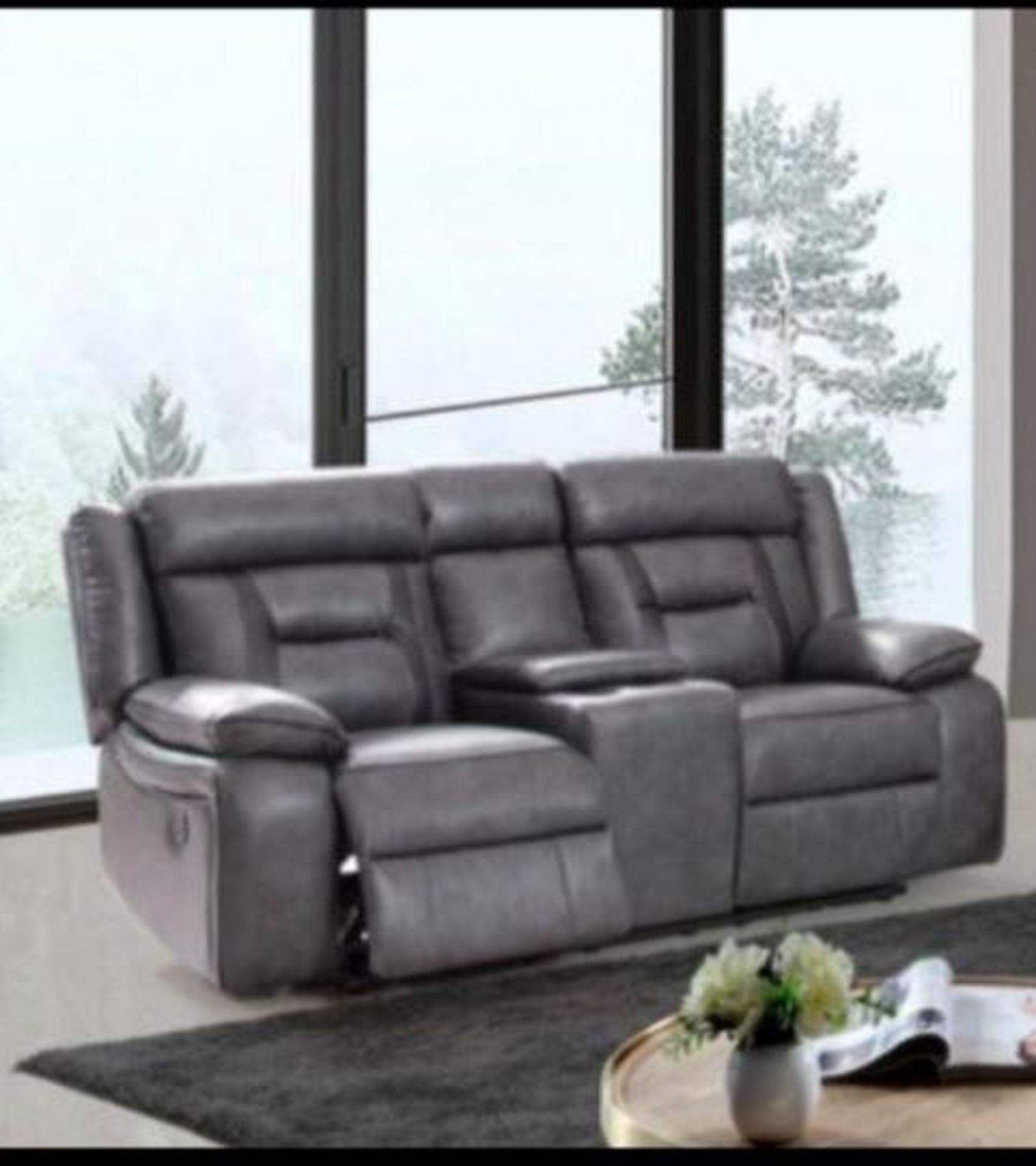 *BRAND NEW & BOXED* Nevada 2 seater electric reclining sofa in Grey with Black Trim