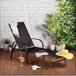 BRAND NEW & BOXED Adjustable Reclining Outdoor Patio Sun Lounger in Black