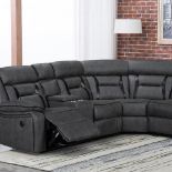 *BRAND NEW & BOXED* NEVADA CORNER SOFA IN DARK GREY AND BLACK TRIM.