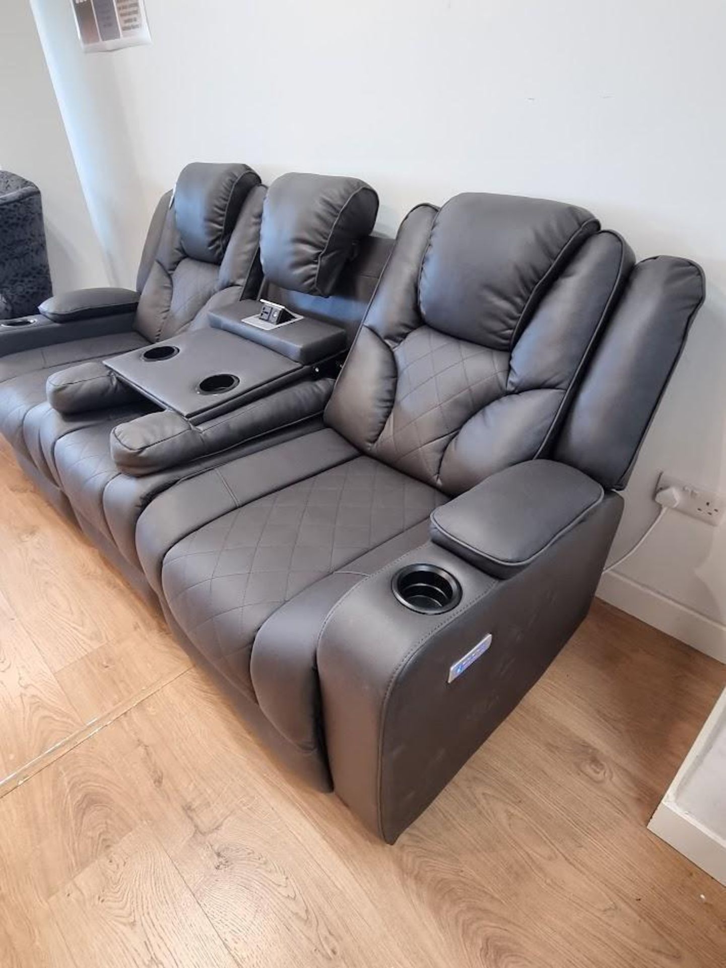 *BRAND NEW & BOXED* Enzo cinema 3 + 2 seater sofa with floor led lights, Cup holders - Image 8 of 8