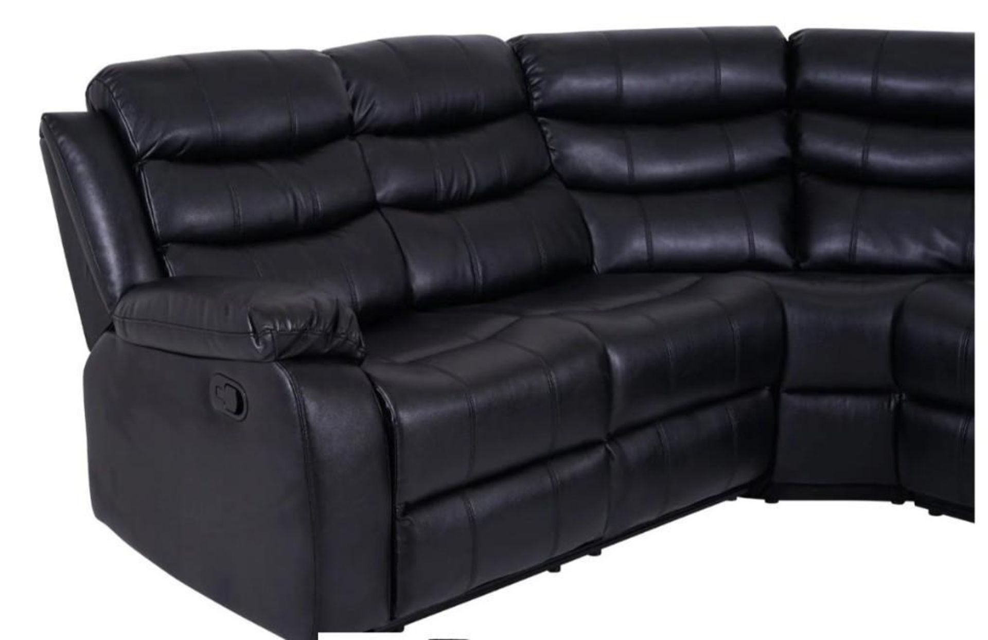 BRAND NEW & BOXED Malaga manual reclining leather corner sofa. RRP: £1,899 - Bild 7 aus 8