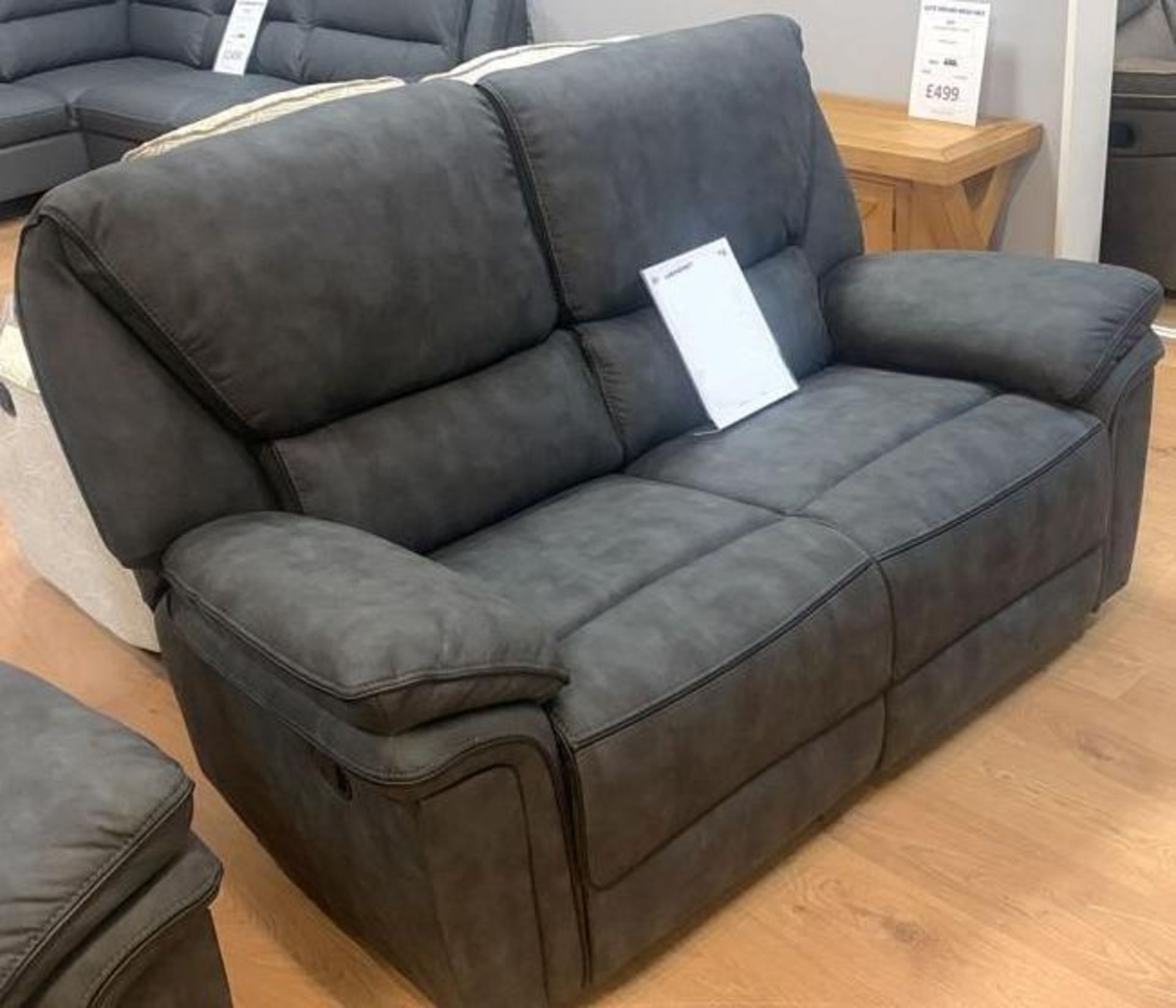 BRAND NEW Boston 2 + 1 + 1 seater fabric manual recliner suite in elephant grey. RRP: £1800