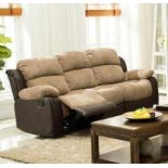 BRAND NEW & BOXED California 3 seater manual recliner sofa. RRP:£949