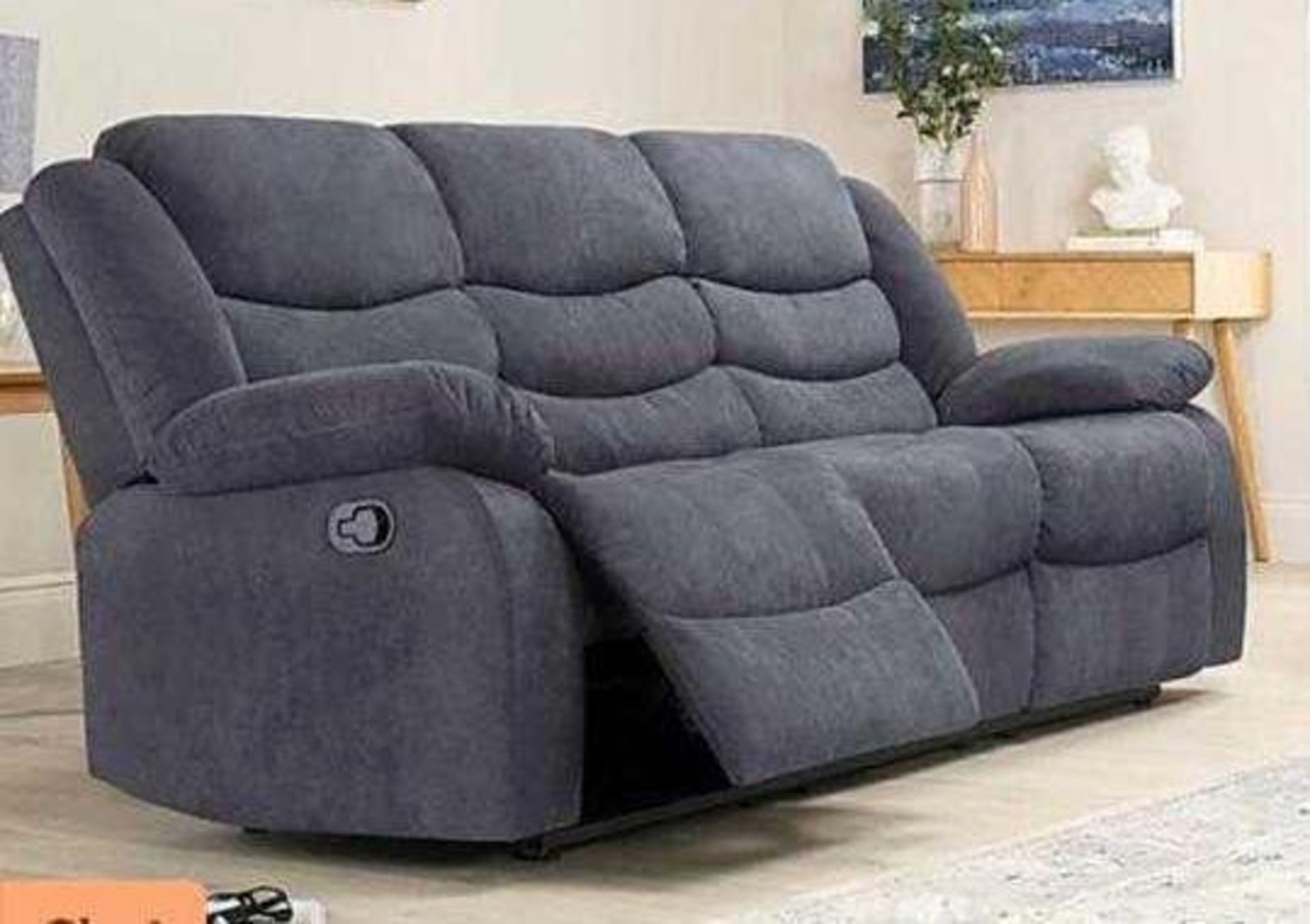 BRAND NEW & BOXED Malaga 3 + 2 seater manual reclining sofa in elephant Grey. - Image 2 of 3
