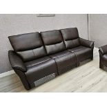 Brand new & boxed ATS Turin Luxury Brown Leather 3 + 1 + 1 Manual Recliners.