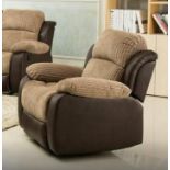 BRAND NEW & BOXED California 1 seater brown leather trim manual recliner Chair.