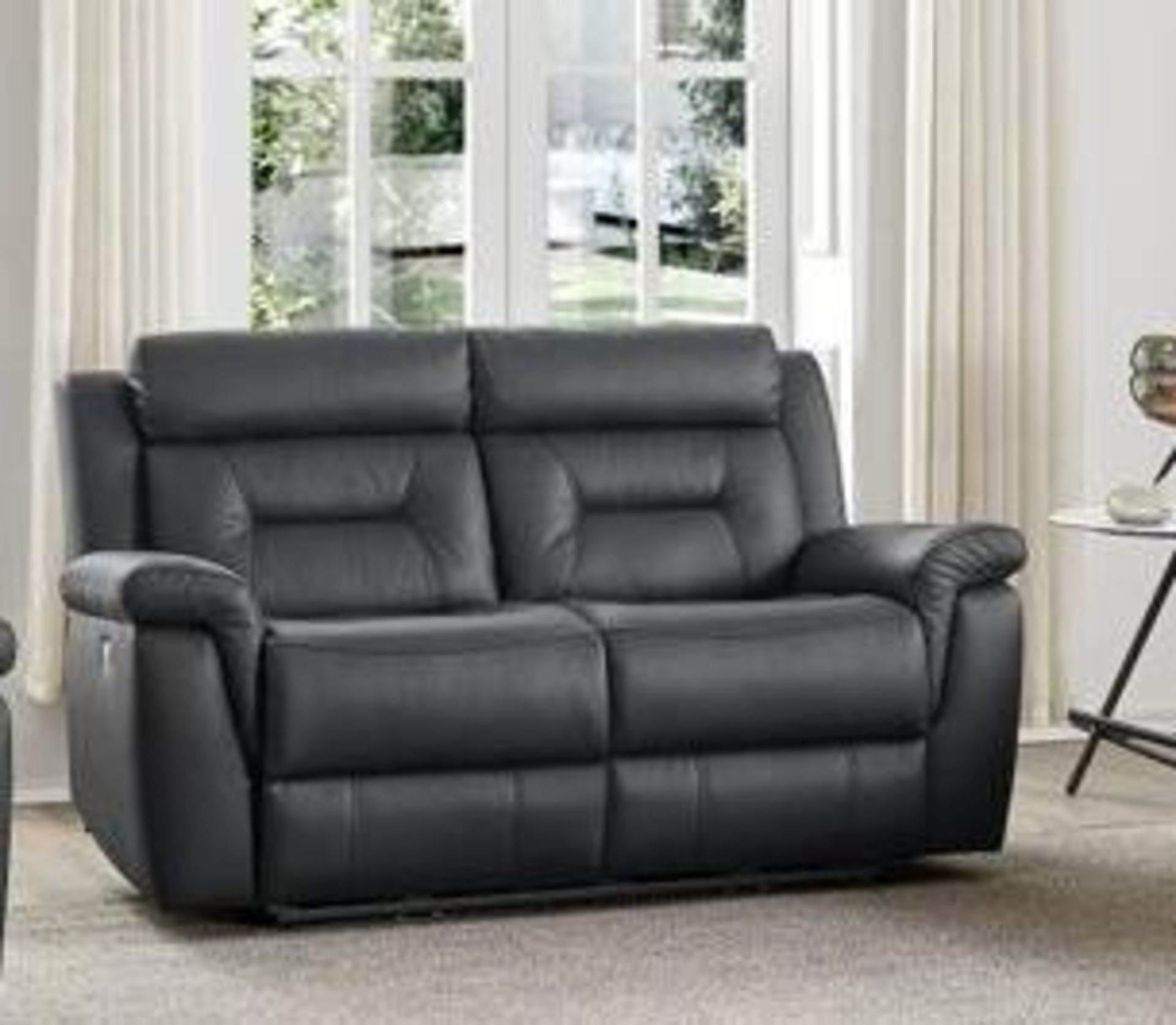 *BRAND NEW* Milan Leather Electric Recliner Collection 3 + 2 in Black. - Image 3 of 3