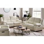 Brand new and boxed SCS Fallon 3 + 2 seater electric reclining sofa in Cream.