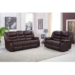 BRAND NEW & BOXED Malaga leather 3 + 2 seater manual recliner sofa.