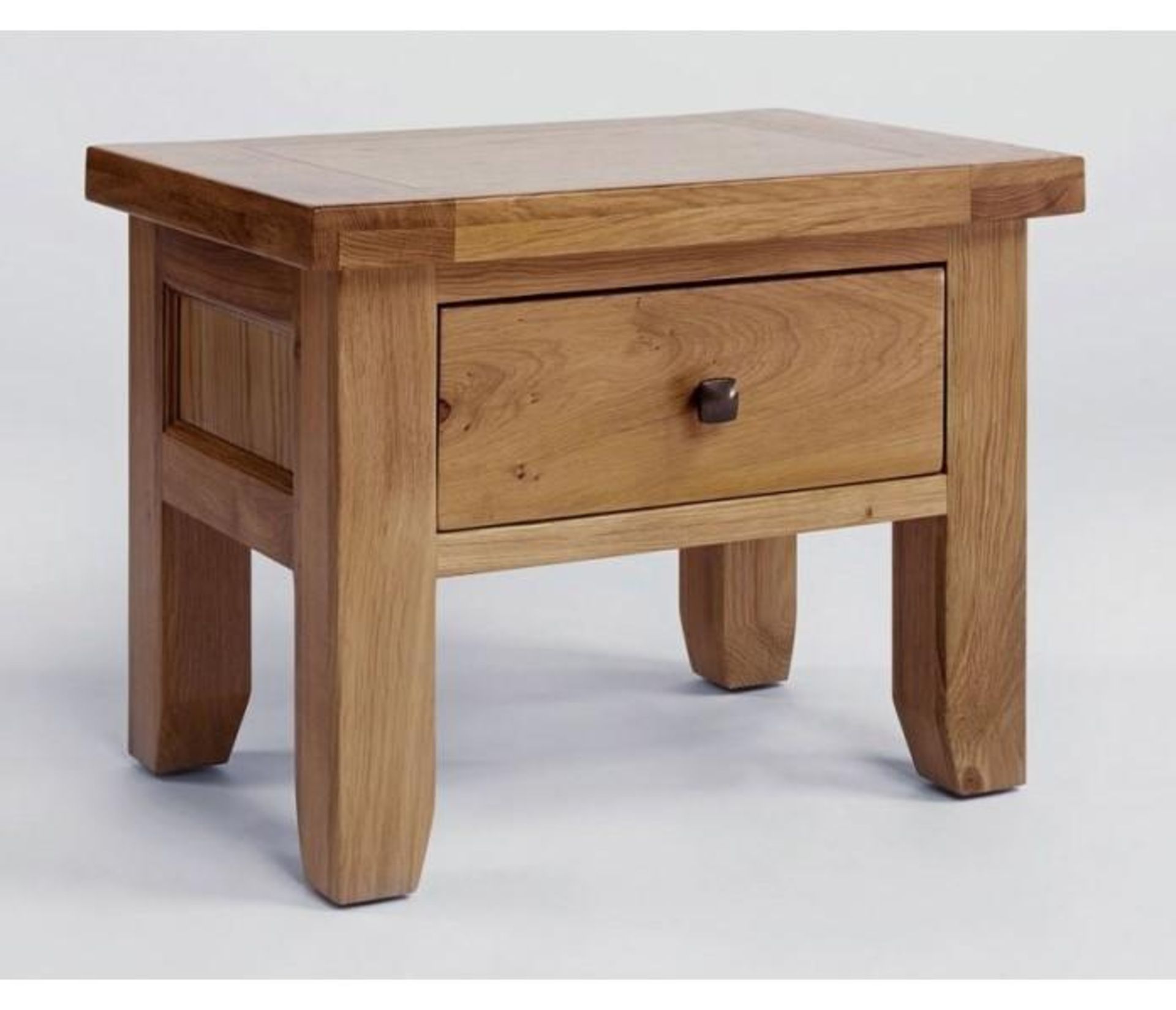 BRAND NEW & BOXED Devon oak side table with drawer