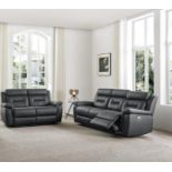 *BRAND NEW* Milan Leather Electric Recliner Collection 3 + 2 in Black.