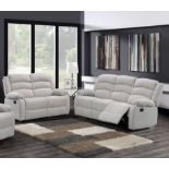 BRAND NEW & BOXED fabric Malaga 3 + 2 seater manual recliner sofa. RRP:£1,699