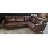 Brand New John Lewis 100% leather Bailey corner sofa in Chestnut Brown