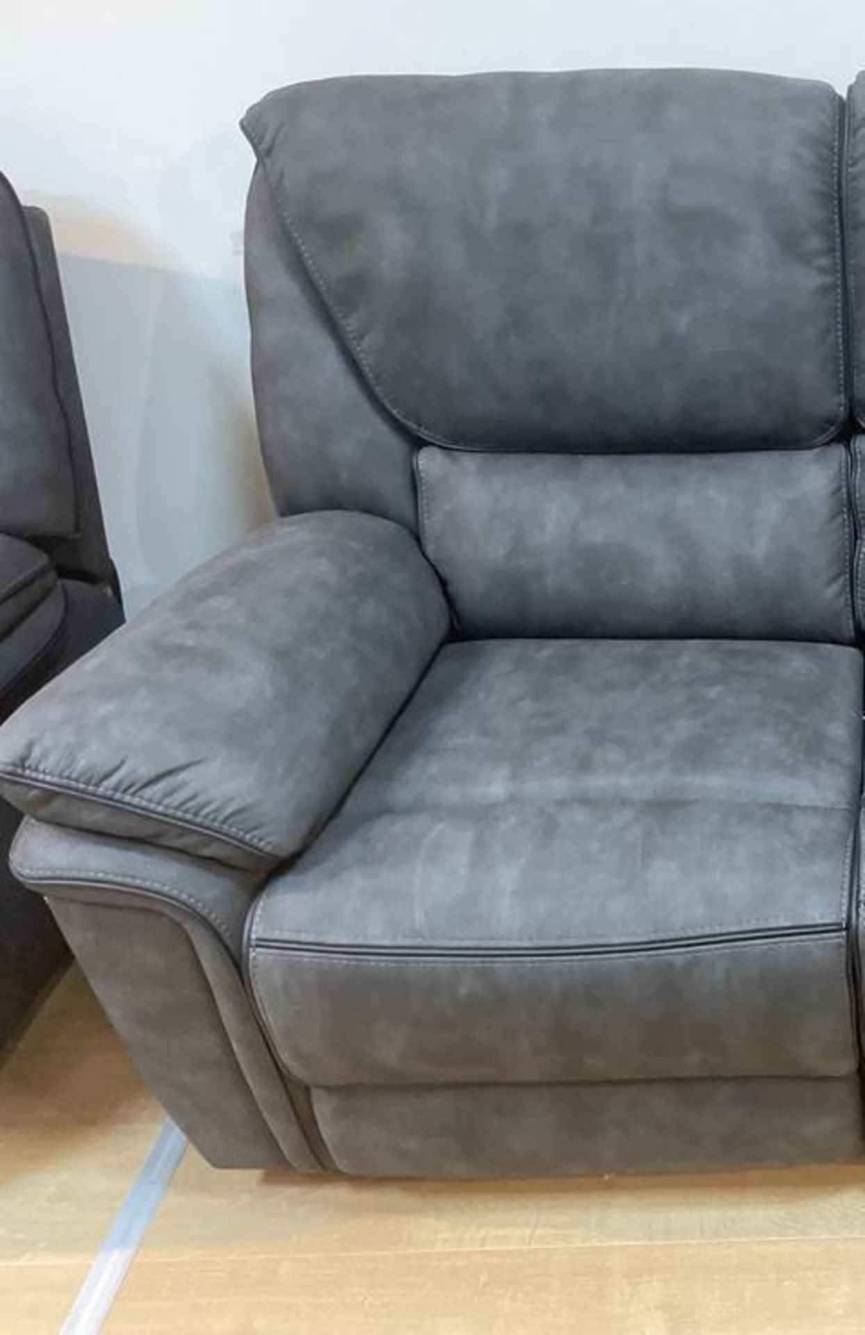 BRAND NEW Boston 2 + 1 + 1 seater fabric manual recliner suite in elephant grey. RRP: £1800 - Image 2 of 3