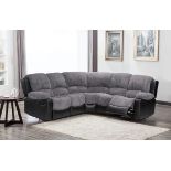 BRAND NEW & BOXED California corner sofa in grey with black leather trim RRP: £1,399.00