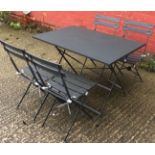 *BRAND NEW & BOXED TRADE LOT* 5 X Metal bistro set with 4 chairs in grey.