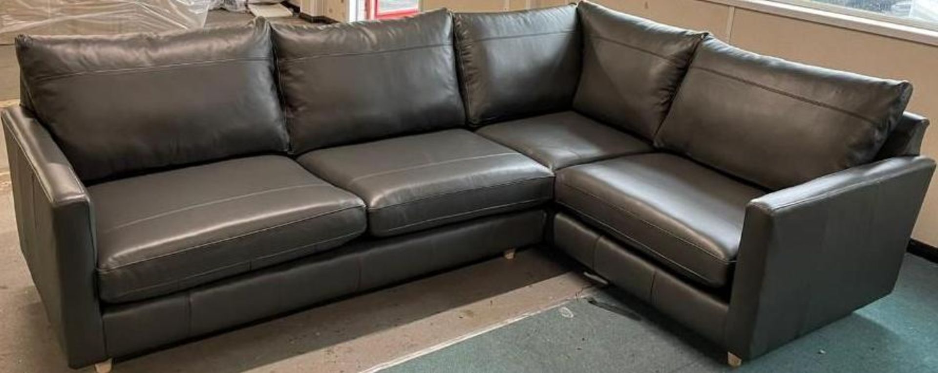 Brand New John Lewis 100% leather Bailey corner sofa in Chestnut Brown - Image 2 of 4