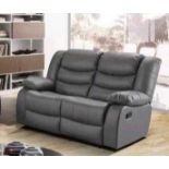 BRAND NEW & BOXED Malaga leather 2 seater manual recliner sofa. RRP: £749