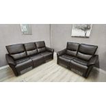 Brand new & boxed ATS Turin Luxury Brown Leather 3 + 2 Manual Recliners.
