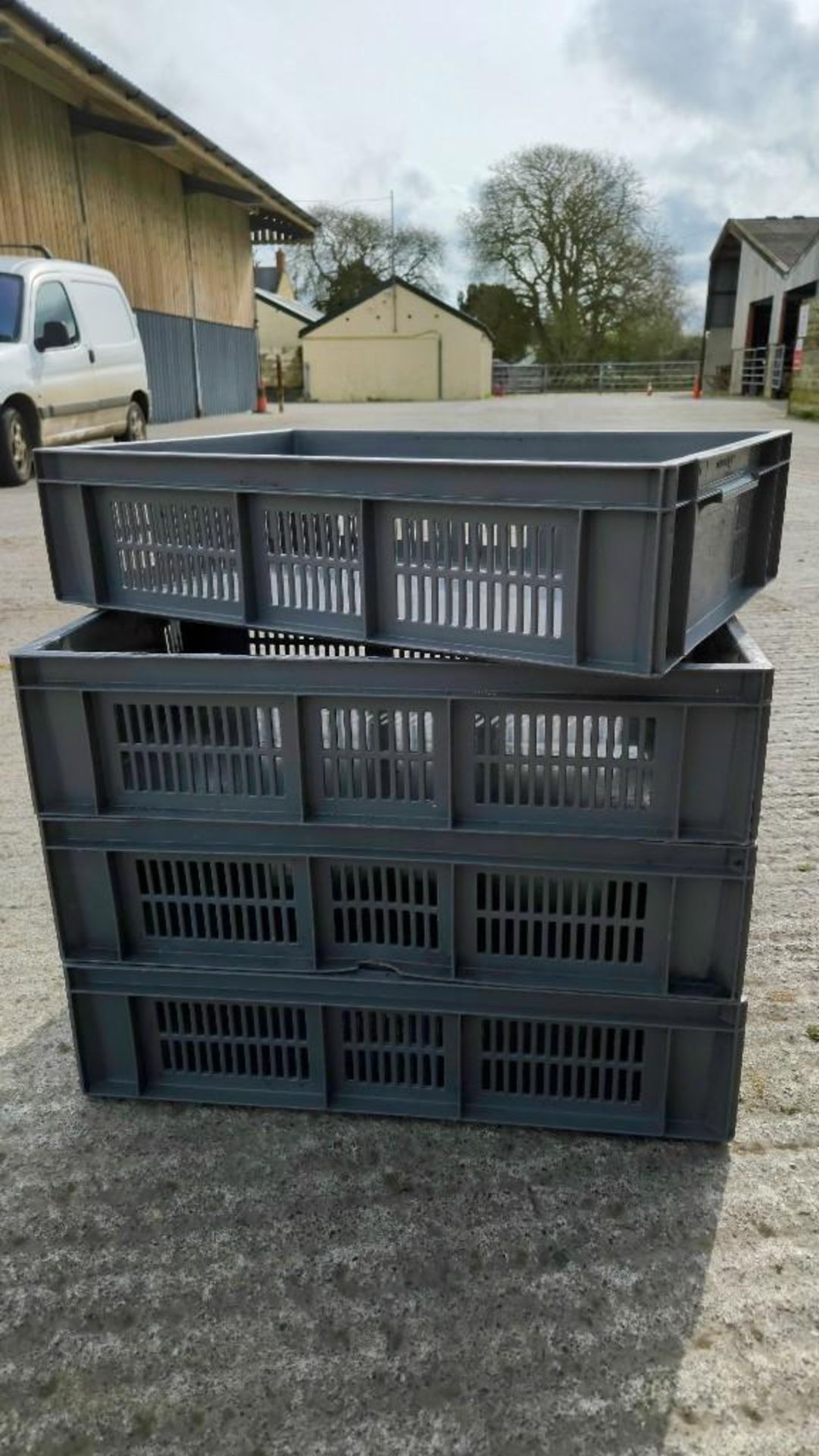 *No VAT on hammer* Quantity of Grey stackable storage boxes