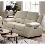 Brand new and boxed SCS Fallon 2 seater electric reclining sofa in Cream.