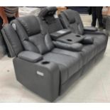 *BRAND NEW & BOXED* Enzo cinema 3 + 2 seater sofa with floor led lights, Cup holders
