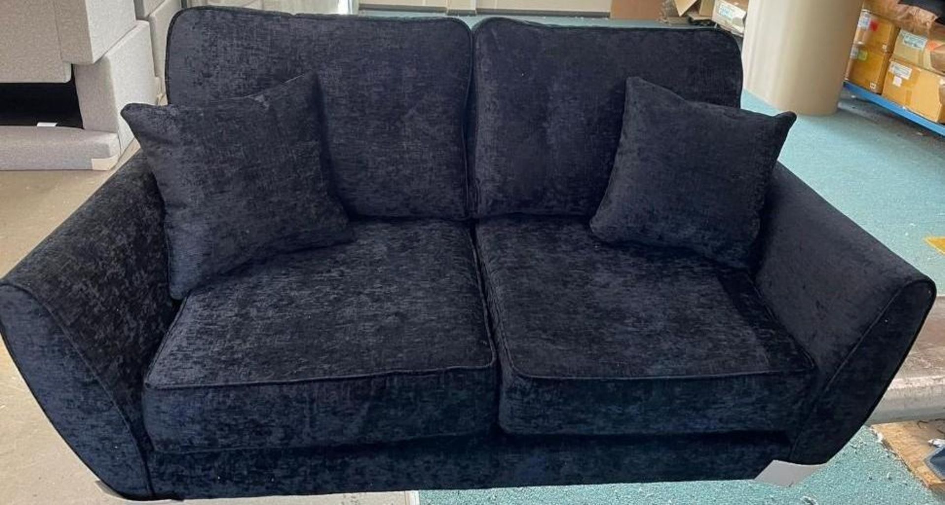 BRAND NEW French connection zinc 3 + 2 seater suite in Cobra Charcoal. RRP: £1,499 - Image 2 of 2