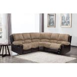 BRAND NEW & BOXED California corner sofa with brown leather trim RRP: £1,399.00