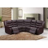 BRAND NEW & BOXED Malaga manual reclining leather corner sofa. RRP: £1,899