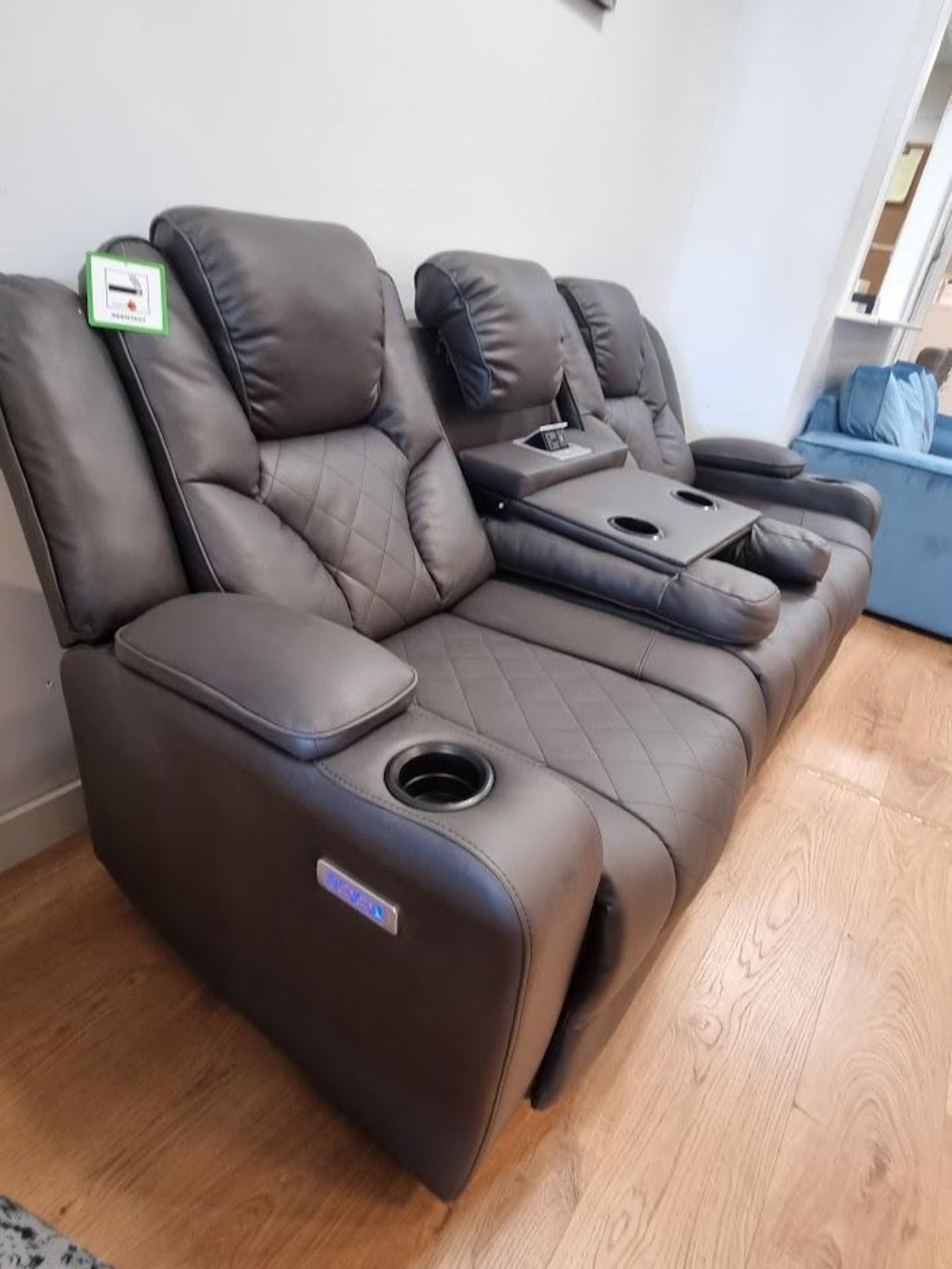 *BRAND NEW & BOXED* Enzo cinema 3 + 2 seater sofa with floor led lights, Cup holders - Image 5 of 8