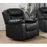 BRAND NEW & BOXED Malaga leather single seater manual recliner armchair in Black.