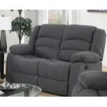 BRAND NEW fabric Malaga 2 seater manual recliner sofa in chenille grey.