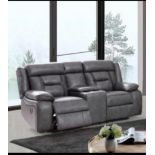 *BRAND NEW & BOXED* Nevada 2 seater electric reclining sofa in Grey with Black Trim