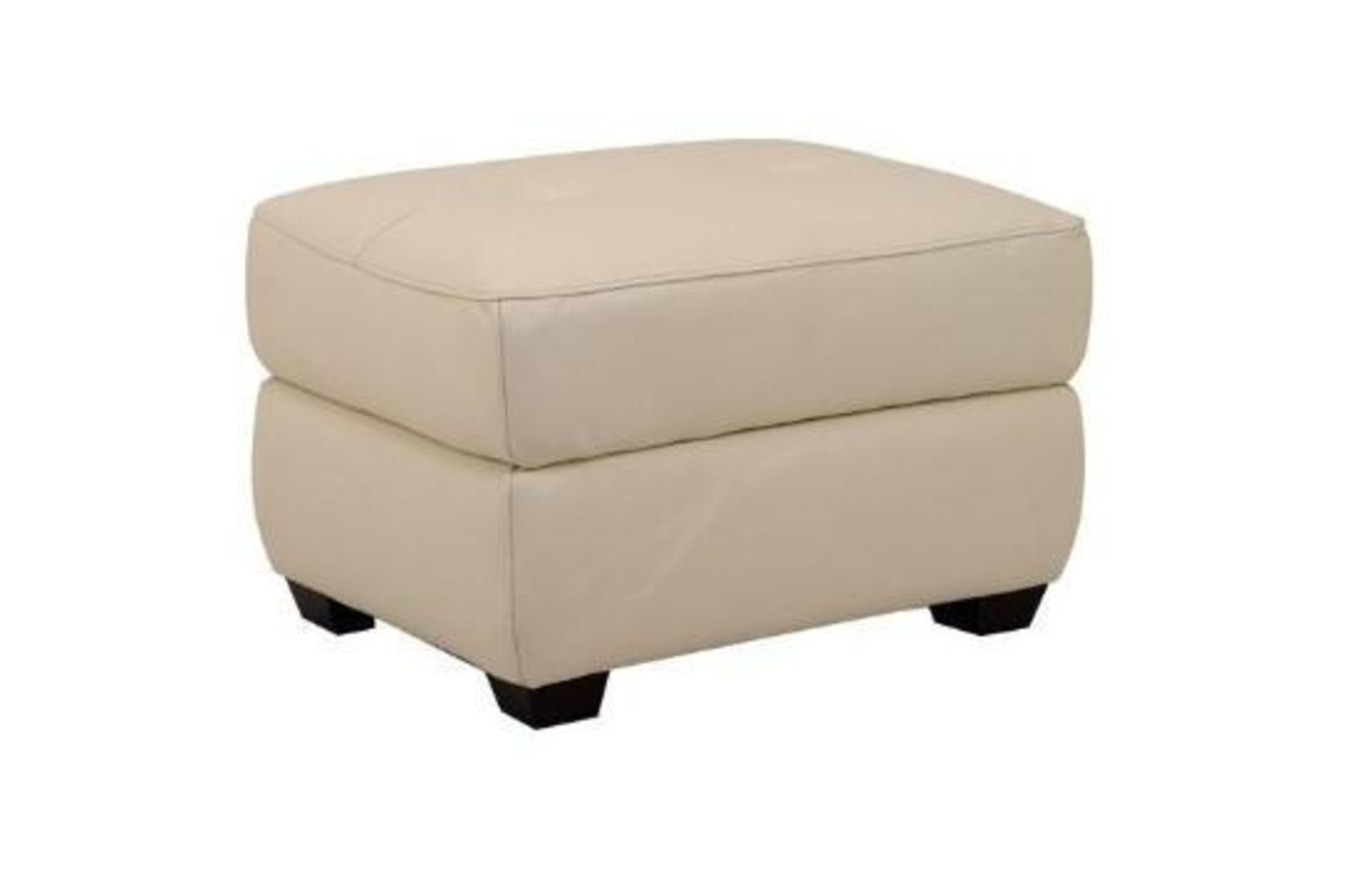 Brand new and boxed SCS Fallon leather storage footstool in Cream.
