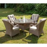 *BRAND NEW & BOXED* 4 Seater Outdoor Rattan Round Table Dining Set in Natural. RRP:£998.00