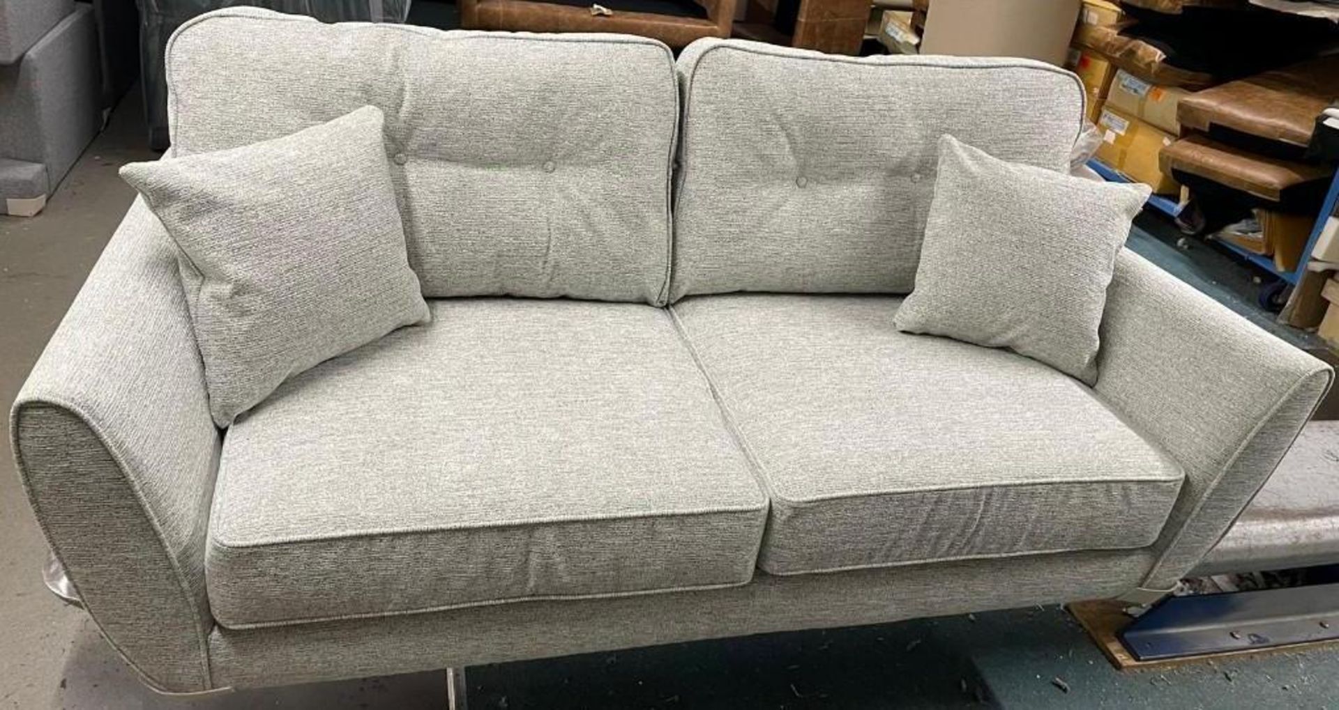 BRAND NEW French connection zinc 3 + 2 seater suite in Stone. KEY ...