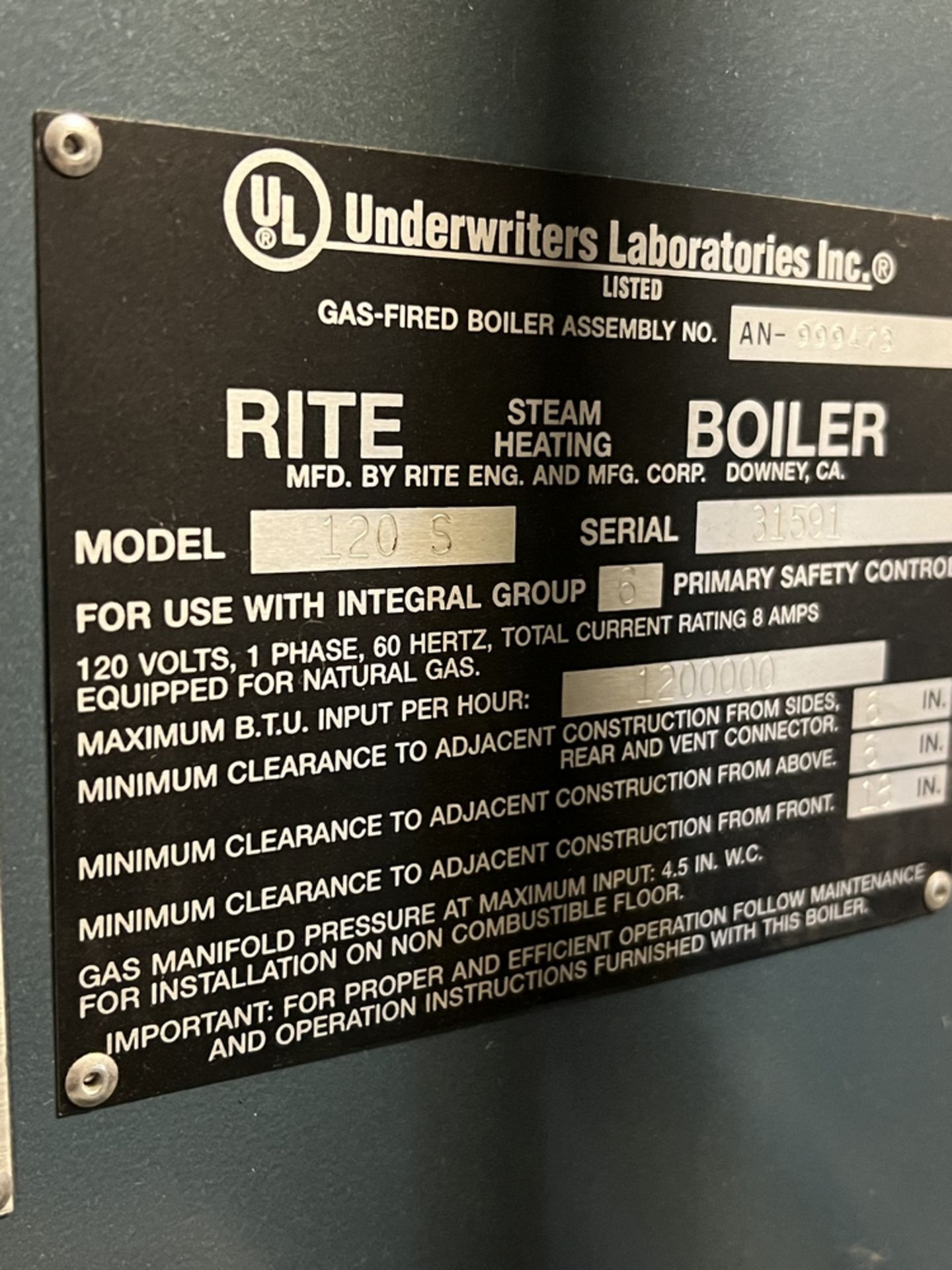 RITE BOILDER 120-S - Image 5 of 8